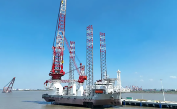 呂梁電力推進集成項目助力“大橋海風”風電安裝平臺正式交付